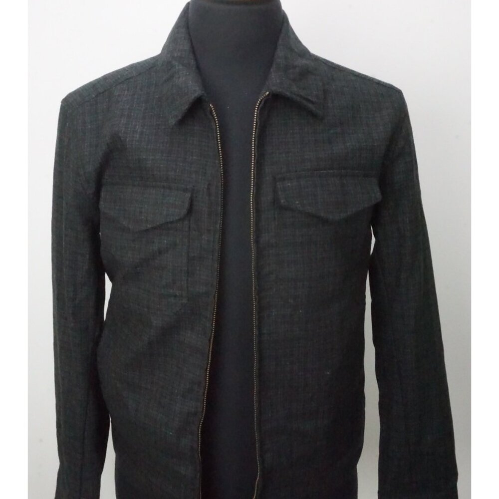 John Varvatos Gray Black Plaid Flannel Wool Blend Jacket Sz 36 Brand New 